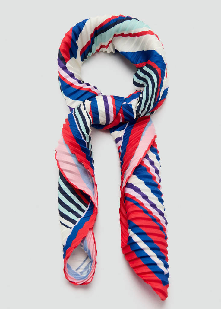 Textured print scarf — Red