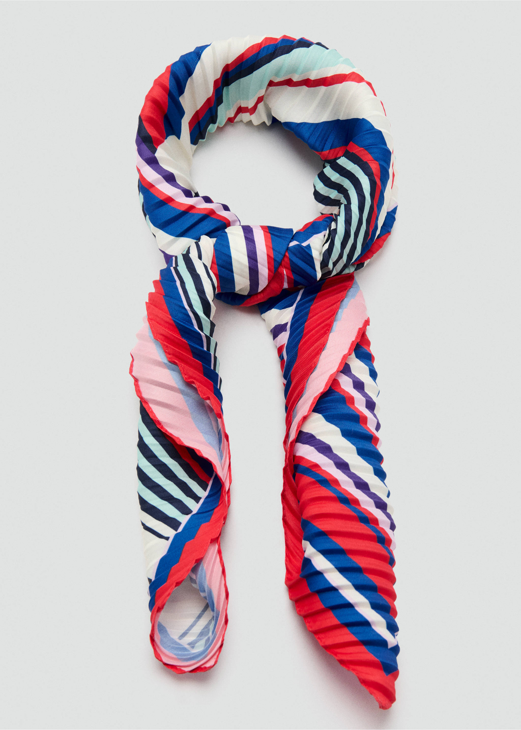 Printed textured scarf - รายละเอียดของสินค้า 1, สีแดง. Ref: 37051333-00.
