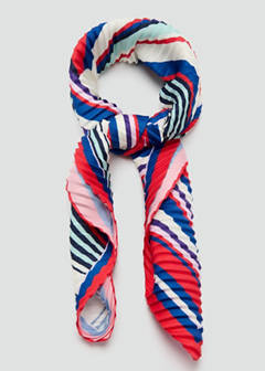 Textured print scarf — Red 4