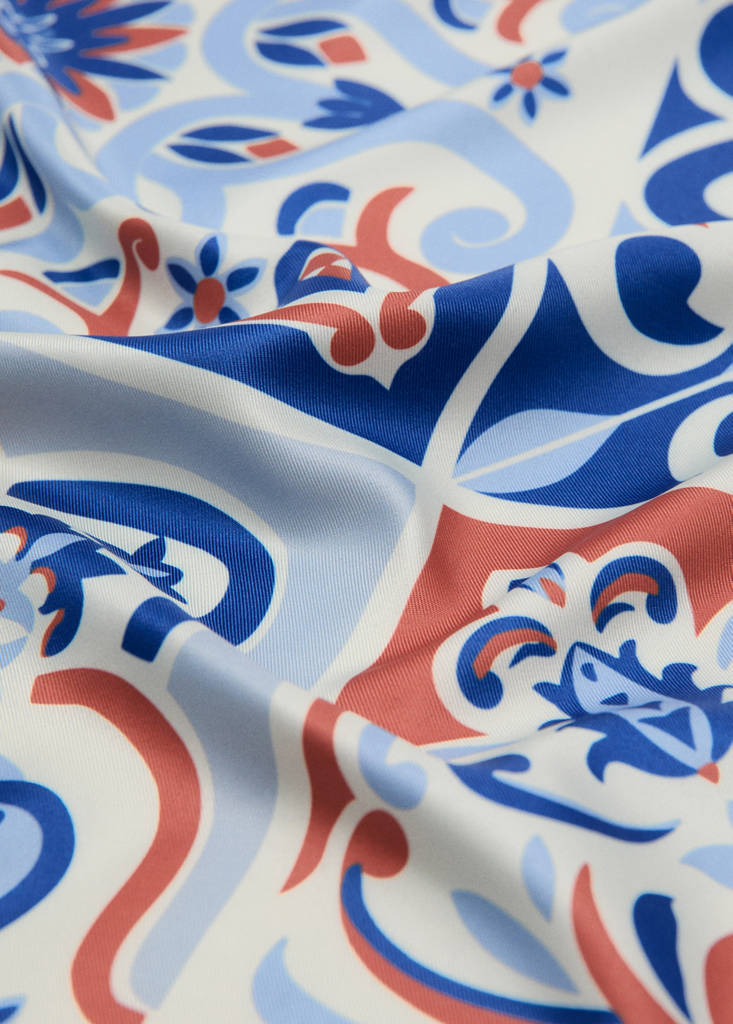 Floral scarf — Blue