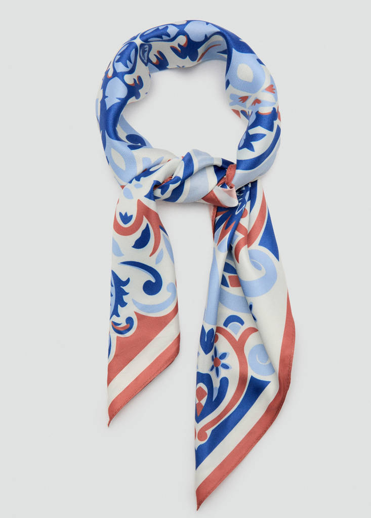 Floral scarf — Blue