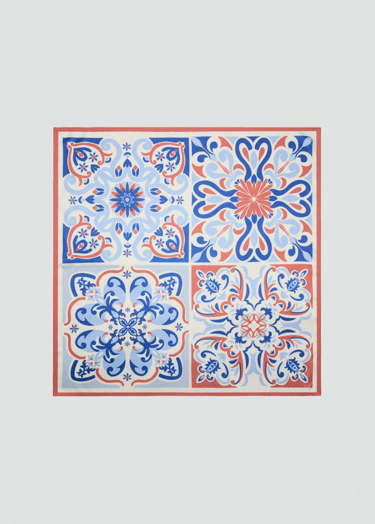 Floral scarf — Blue