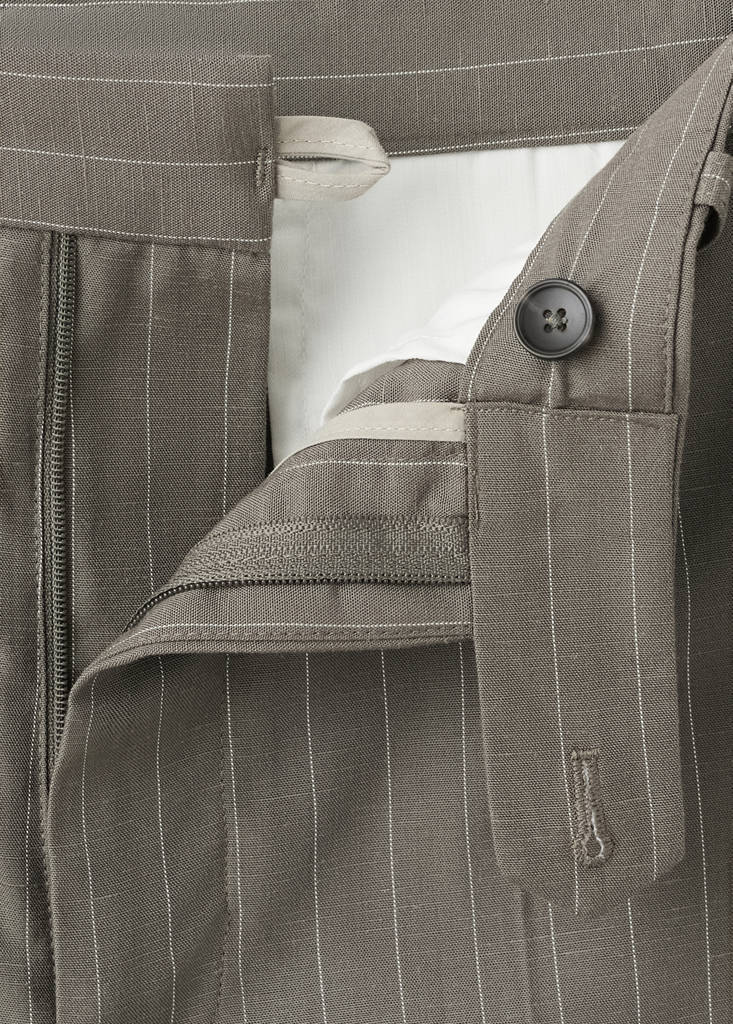 Lyocell blend striped bermuda shorts — Mink Grey