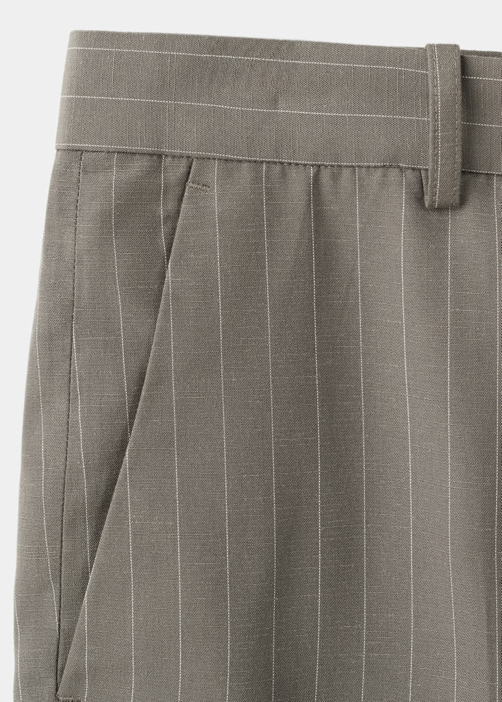 Lyocell blend striped bermuda shorts — Mink Grey