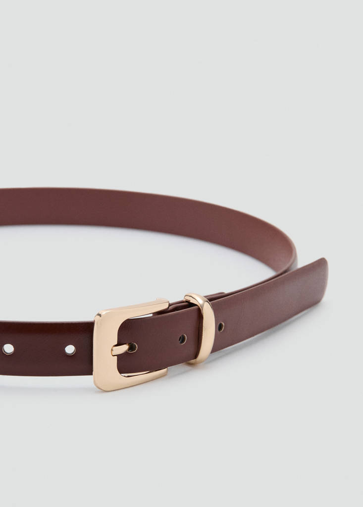 Square buckle belt — Brown