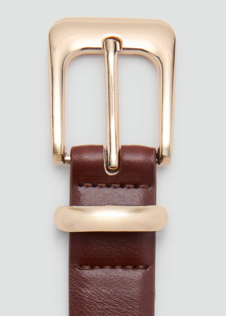 Square buckle belt — Brown