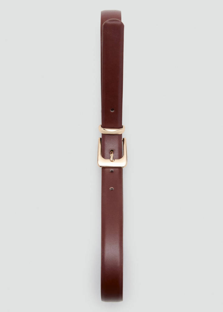Square buckle belt — Brown