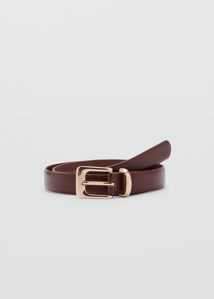 Square buckle belt — Brown