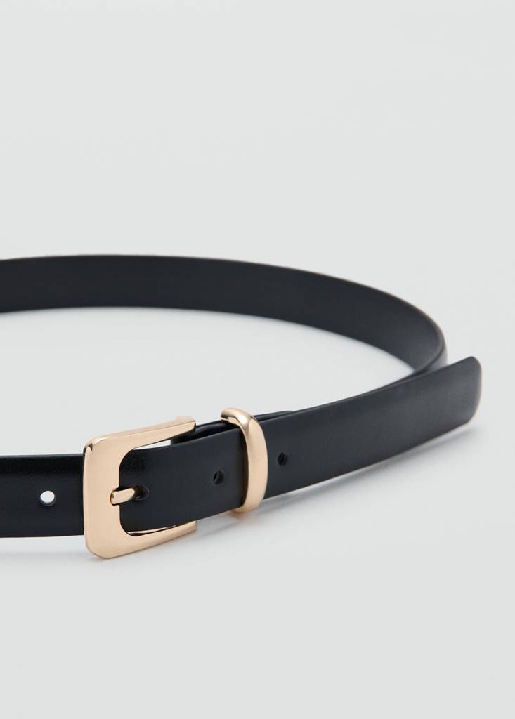 Square buckle belt — Black