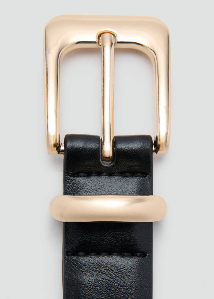 Square buckle belt — Black