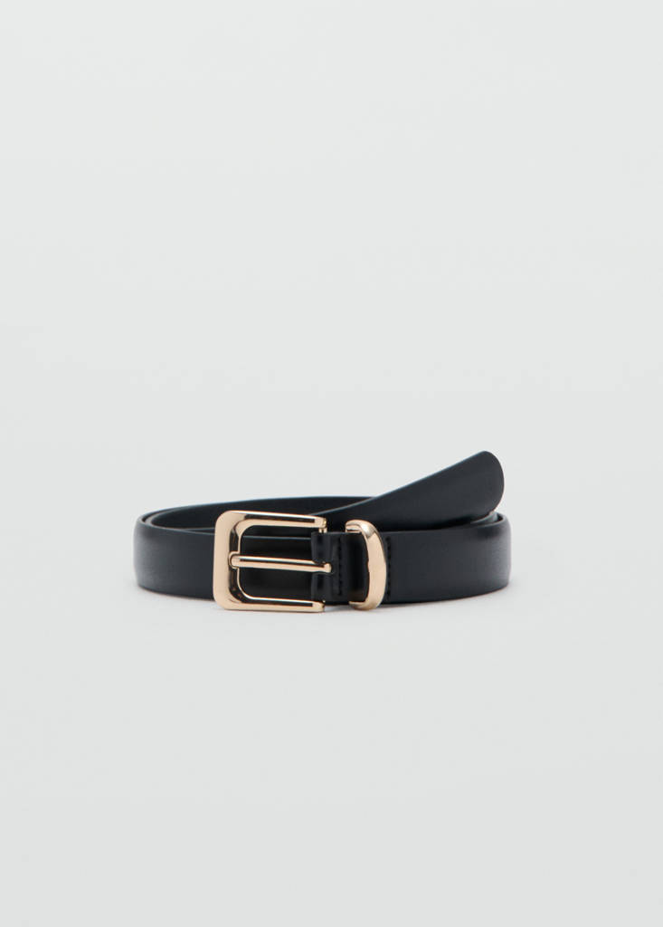 Square buckle belt — Black
