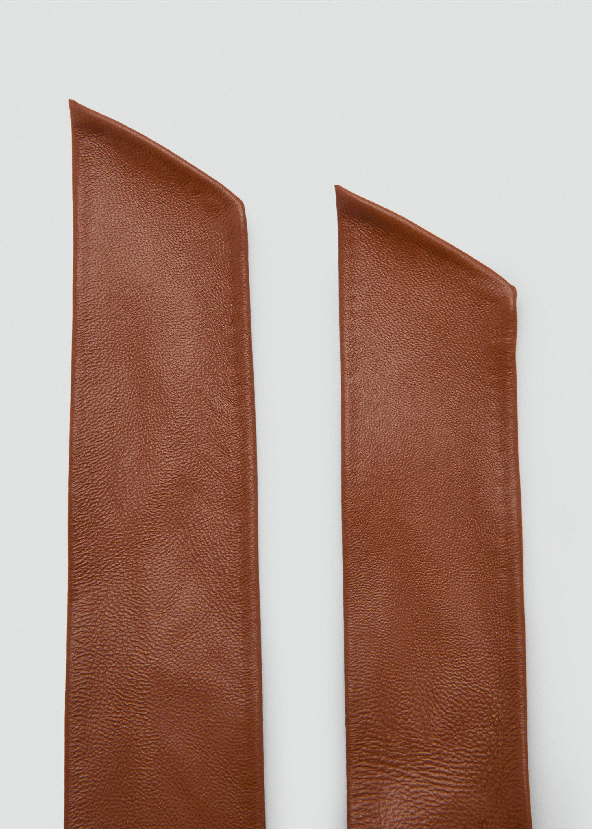 Leather obi belt - Details of the article 2, Brown. Ref: 37051337-00.