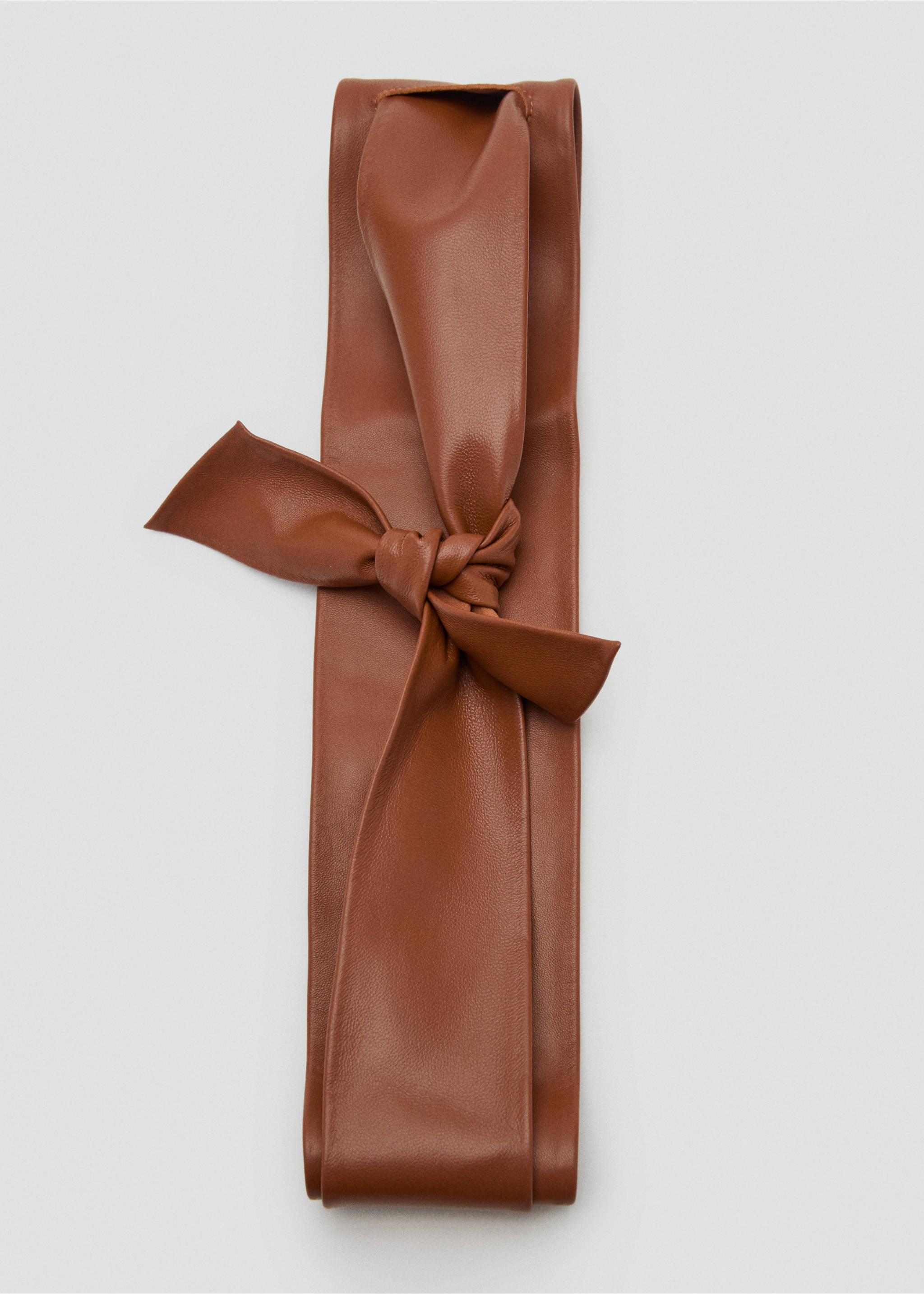 Leather obi belt - Details of the article 3, Brown. Ref: 37051337-00.