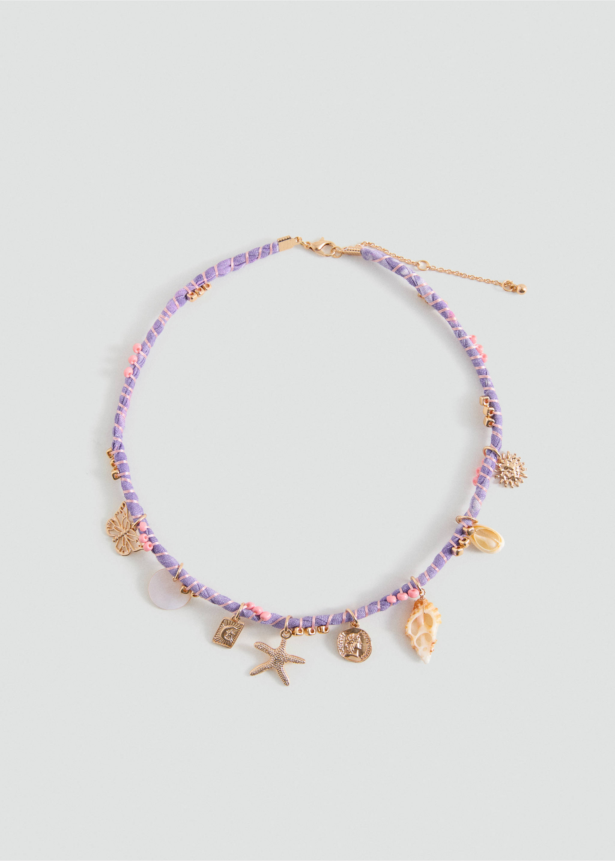 Pendant necklace with charms - Article without model, Lilac. Ref: 37051338-00.