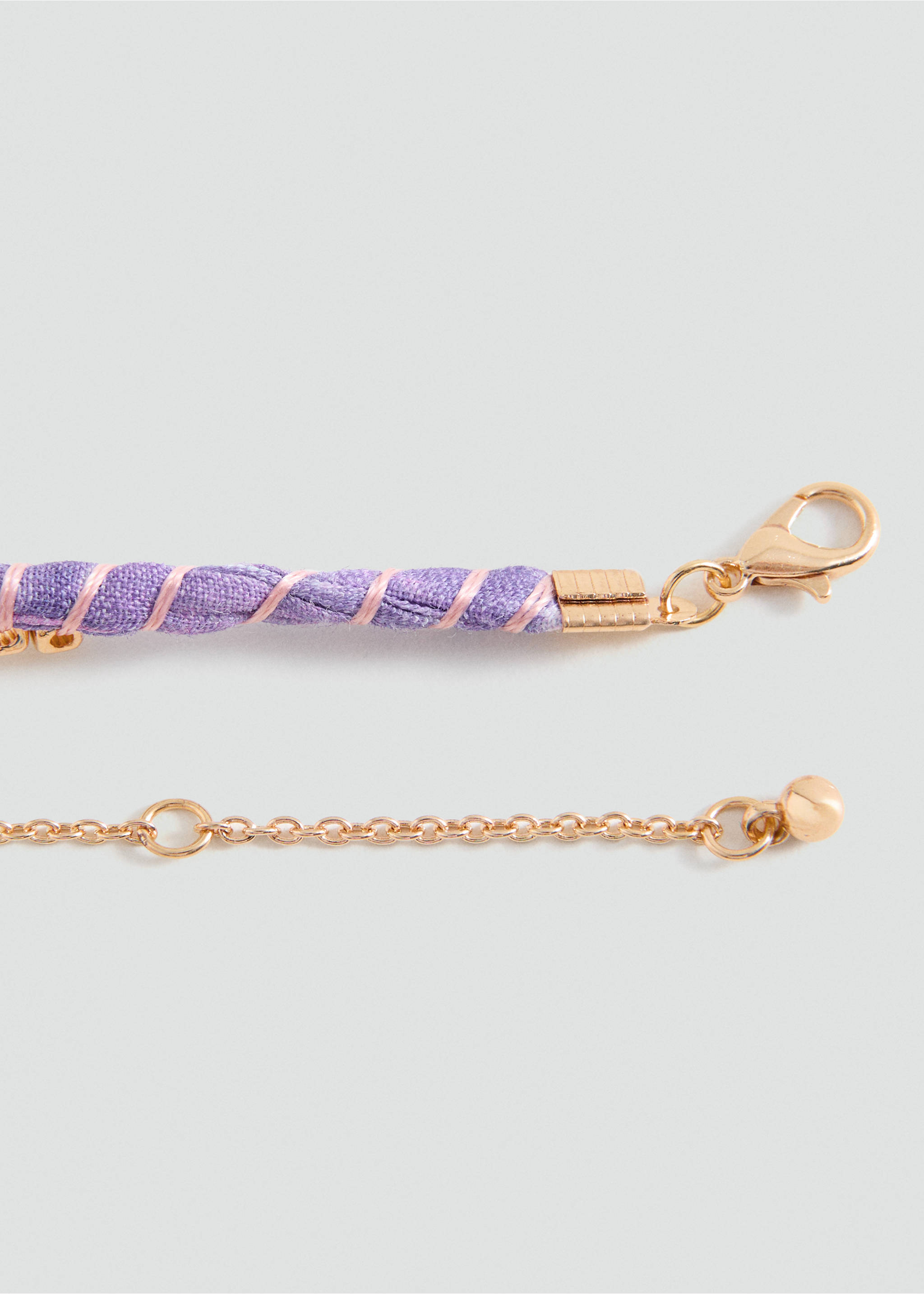 Pendant necklace with charms - Details of the article 1, Lilac. Ref: 37051338-00.