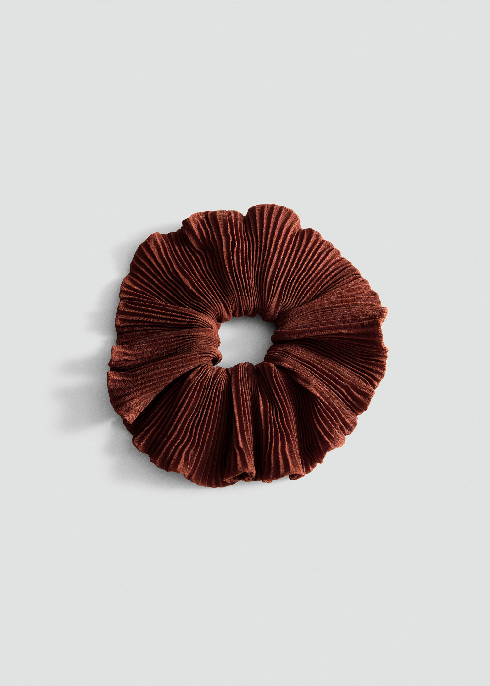 Pleated scrunchie - Article without model, Burnt Orange. Ref: 37051339-00.
