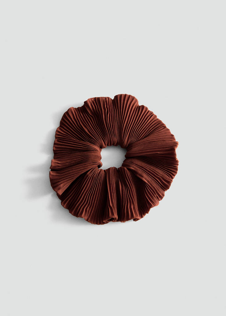 Pleated scrunchie — Burnt Orange