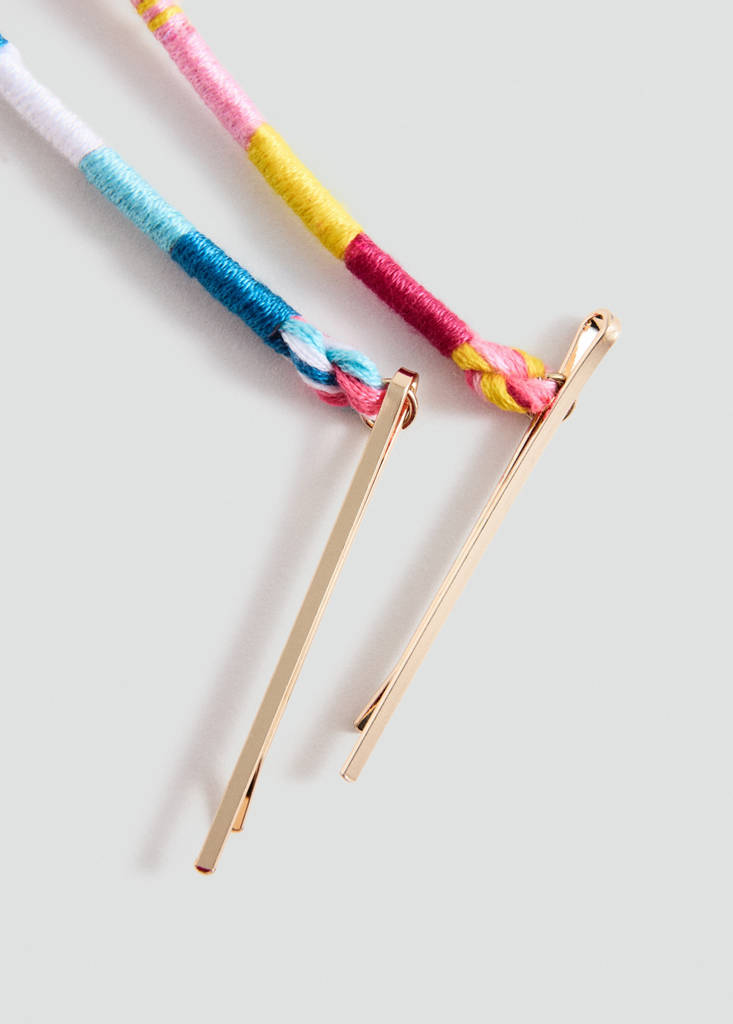 Geflochtener Haarspange — Rosa