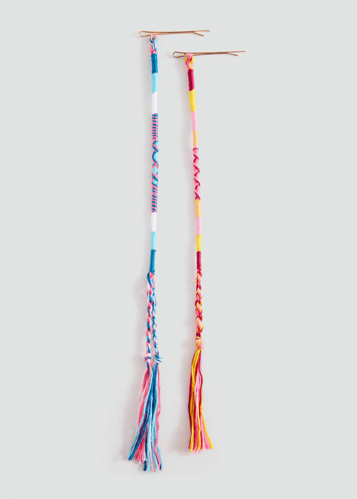 Geflochtener Haarspange — Rosa