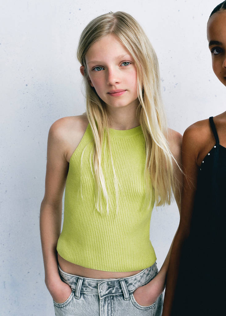 Ribbed halter top — Neon Yellow