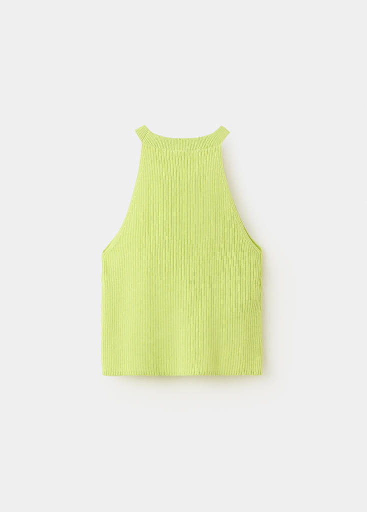 Ribbed halter top — Neon Yellow