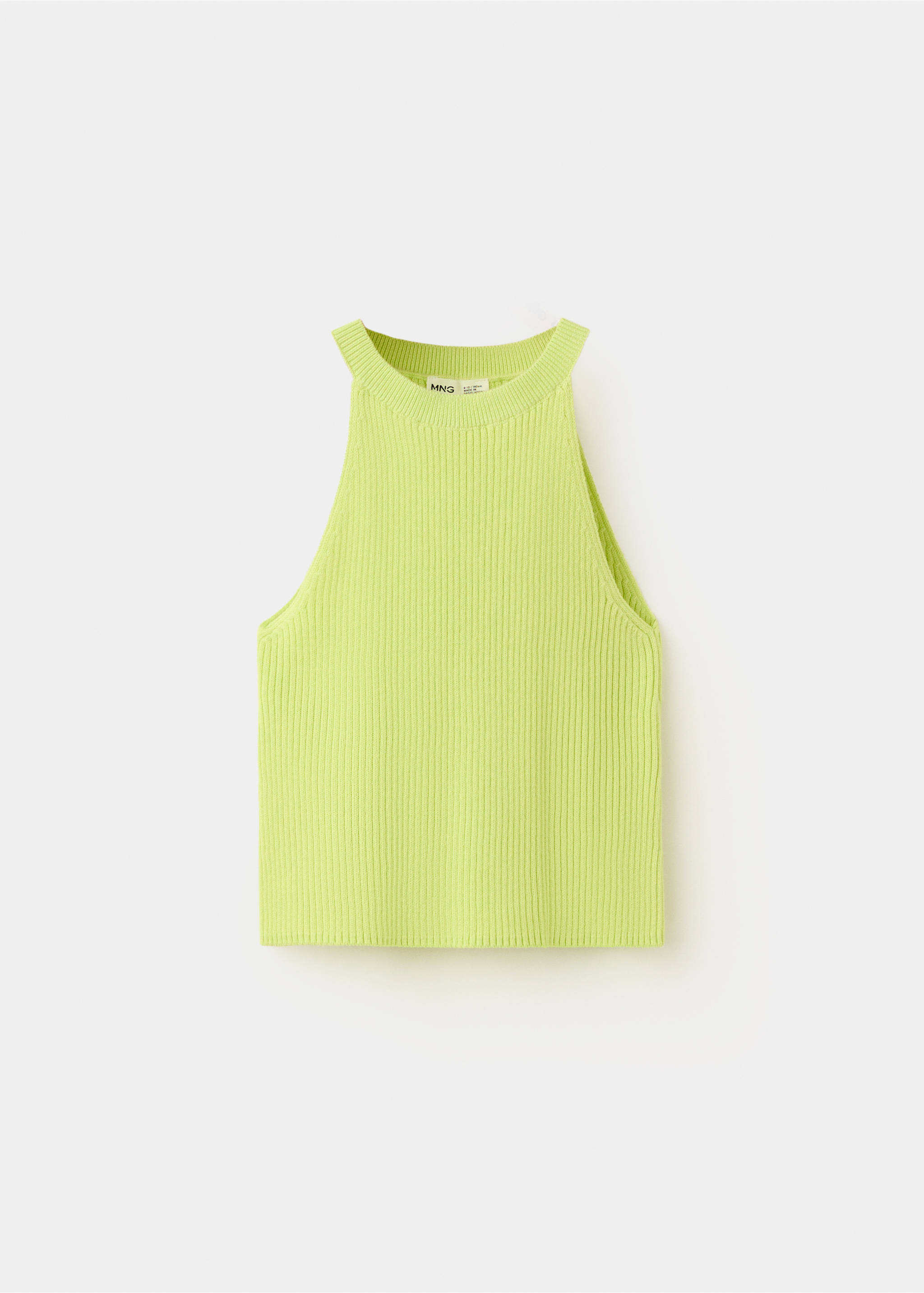 Top halter canelado - Artigo sem modelo, Amarelo-flúor. Ref: 37051343-00.