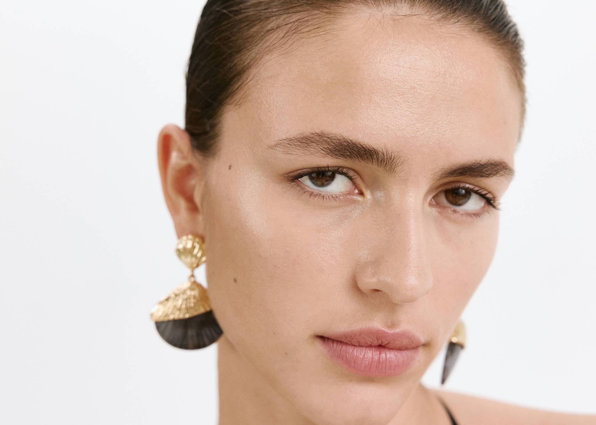 Shell design earrings - Panoramic plane