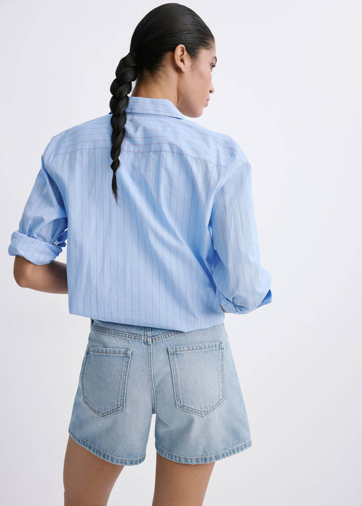 Straight-fit denim shorts — Light Blue