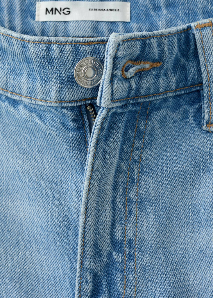 Straight-fit denim shorts — Light Blue
