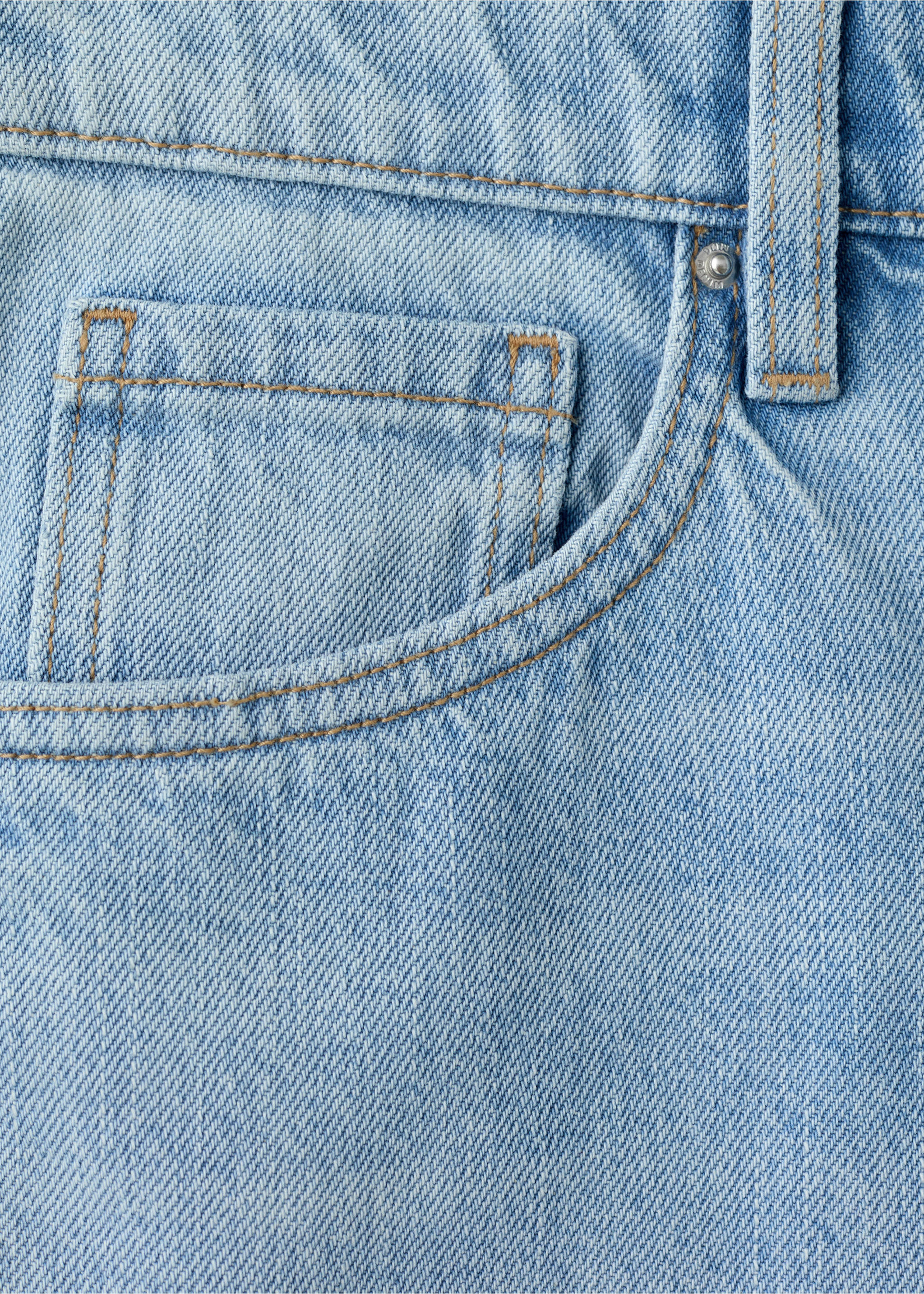 Straight-fit denim shorts - Details of the article 0, Light Blue. Ref: 37051348-00.
