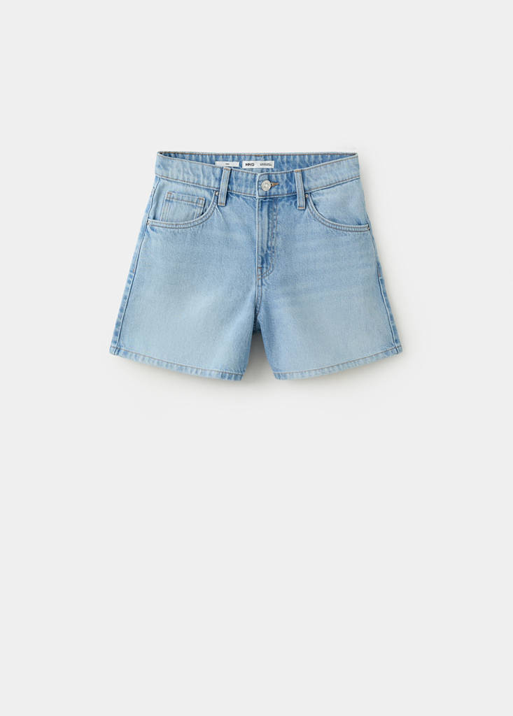 Straight-fit denim shorts — Light Blue
