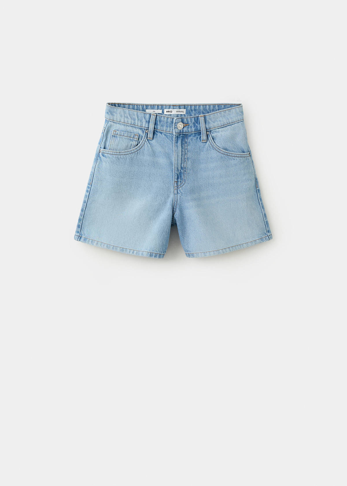 Straight-fit denim shorts — Light Blue