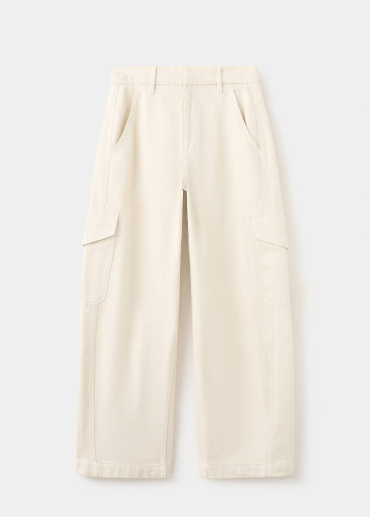 Mid-rise balloon jeans — Ecru