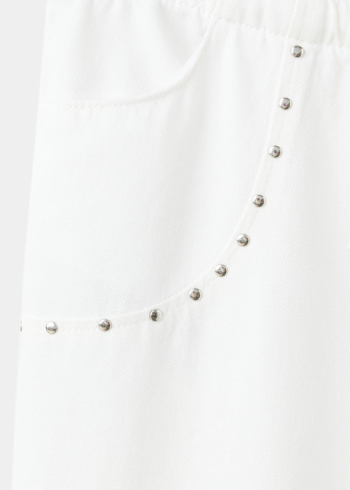 Studded long trousers — White