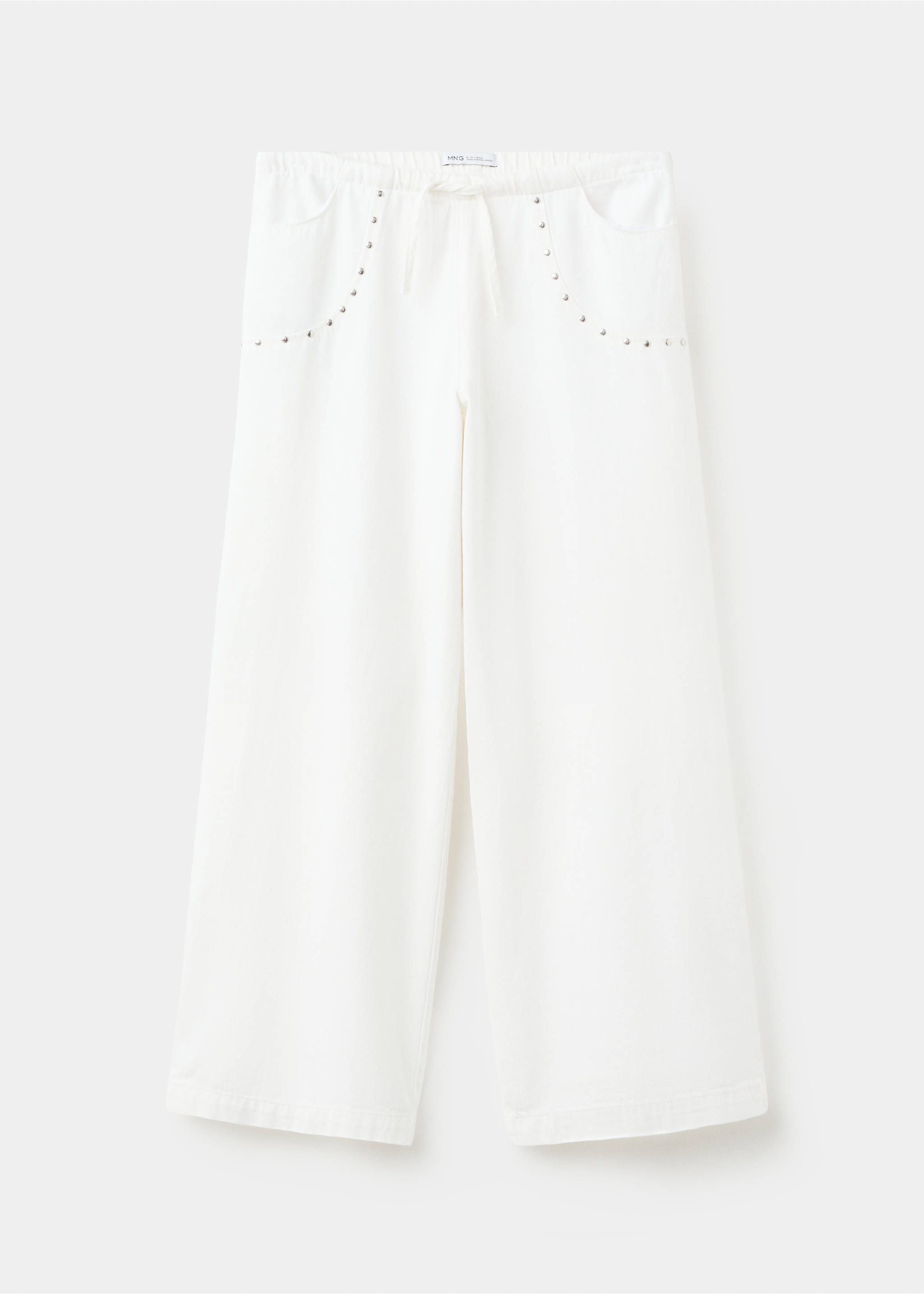 Studded long trousers - Article without model, White. Ref: 37051350-00.