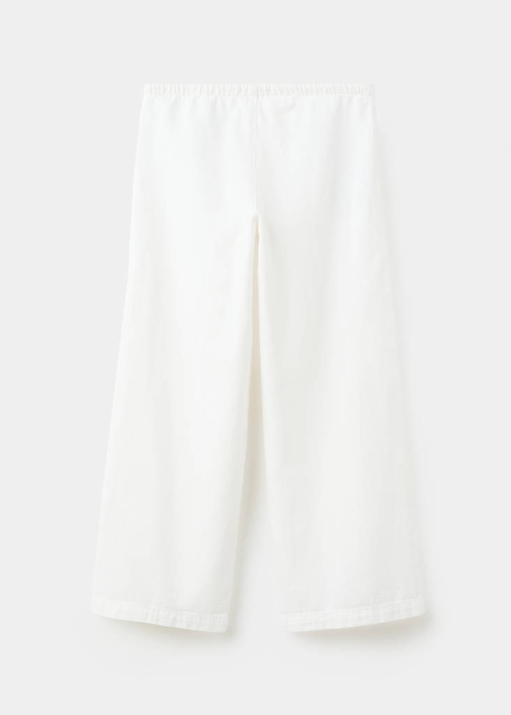 Studded long trousers — White