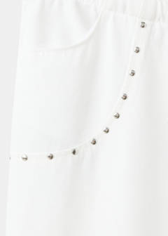 Studded long trousers — White 5