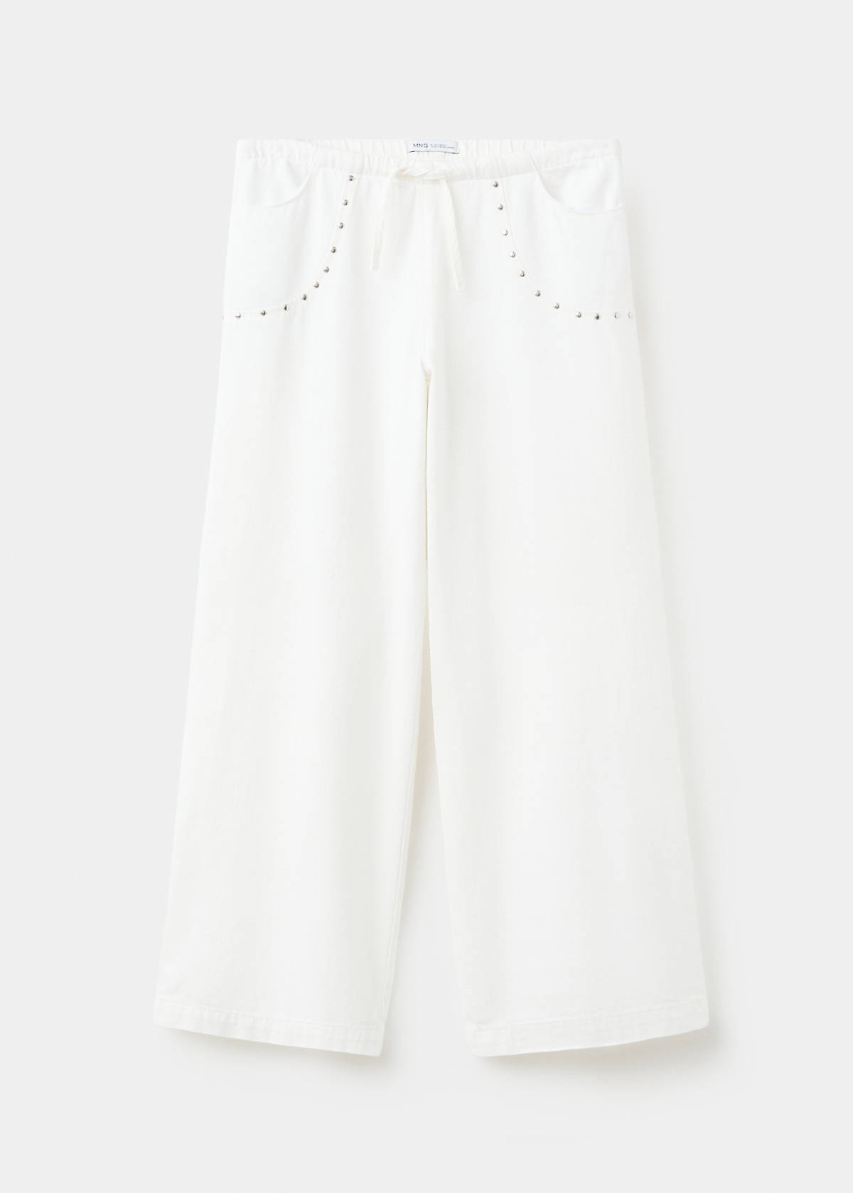 Studded long trousers — White