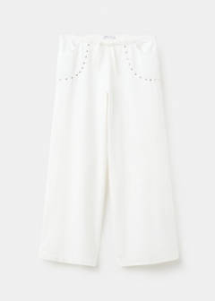 Studded long trousers — White 3