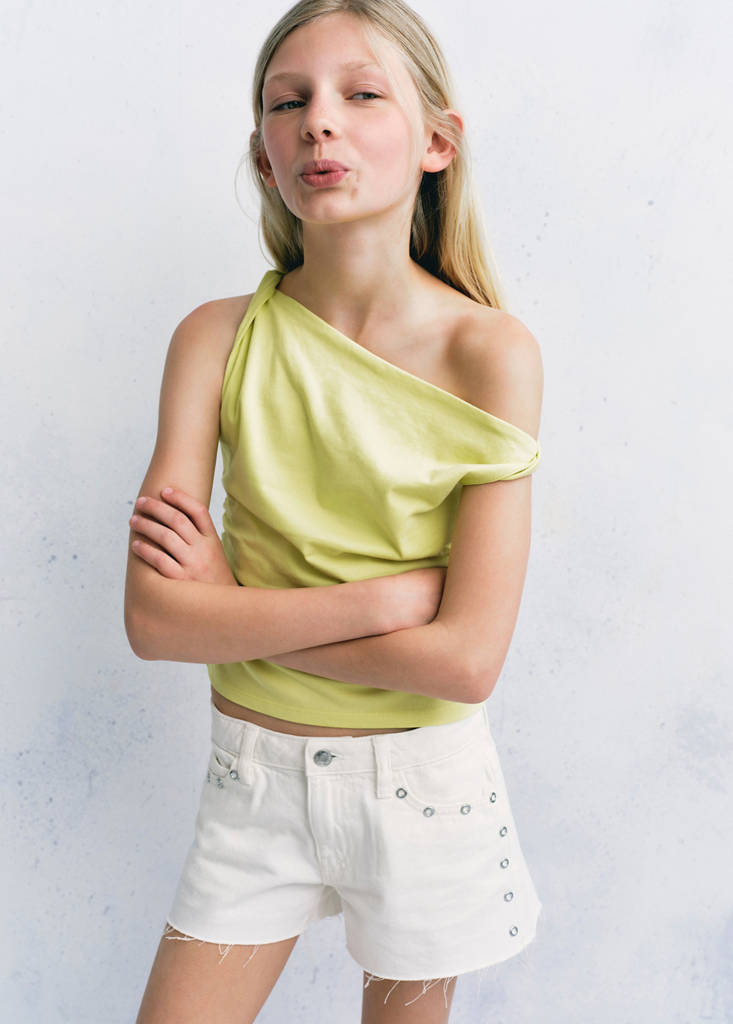 Eyelet shorts — White