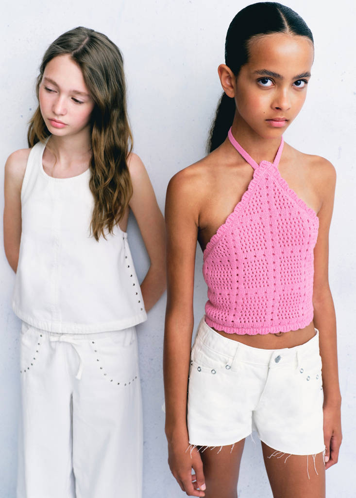 Eyelet shorts — White