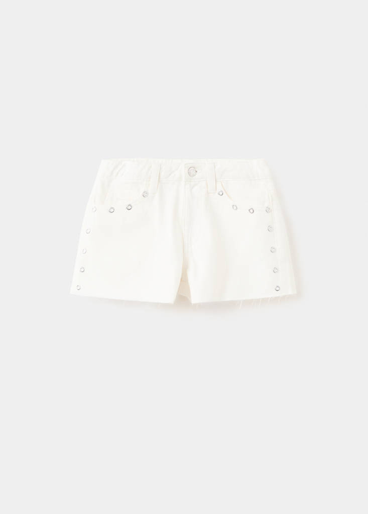 Eyelet shorts — White
