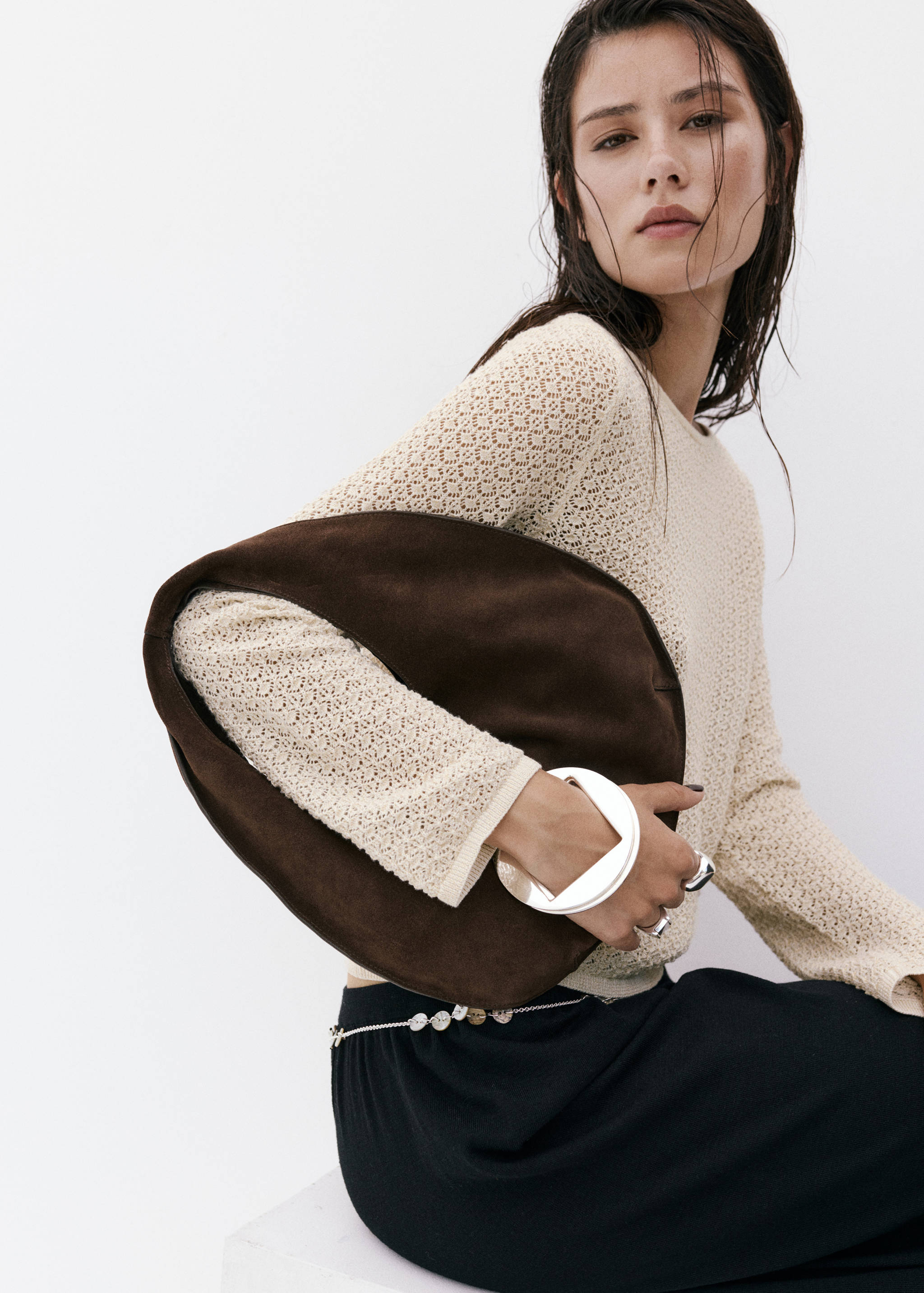 Openwork lurex knit sweater - Medium plane