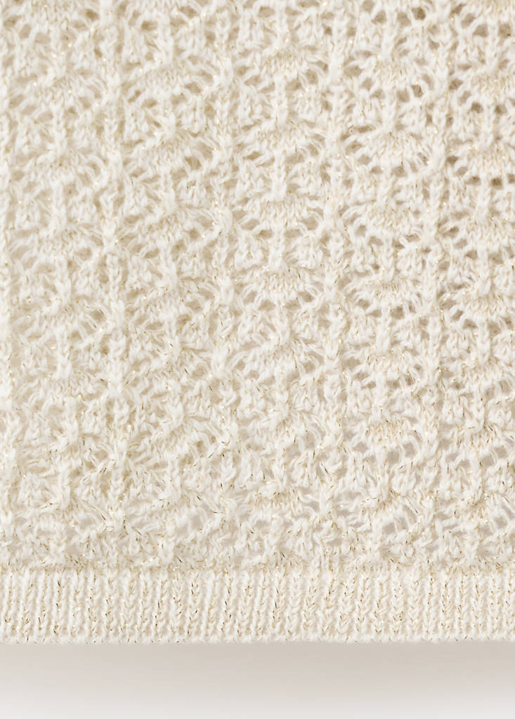 Openwork lurex knit sweater — Gold