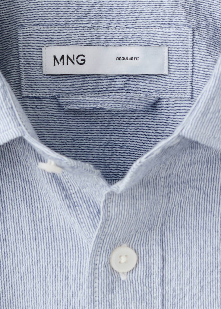 Seersucker striped texture shirt — Blue