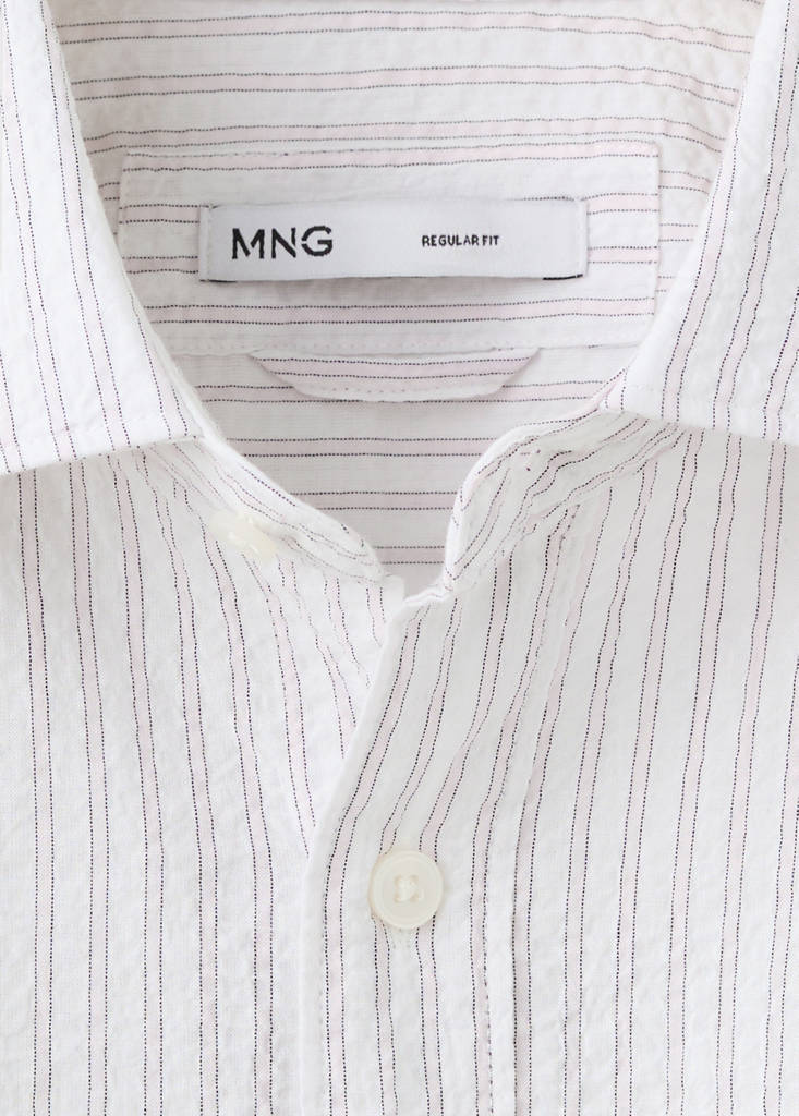 Seersucker striped texture shirt — Pale Pink