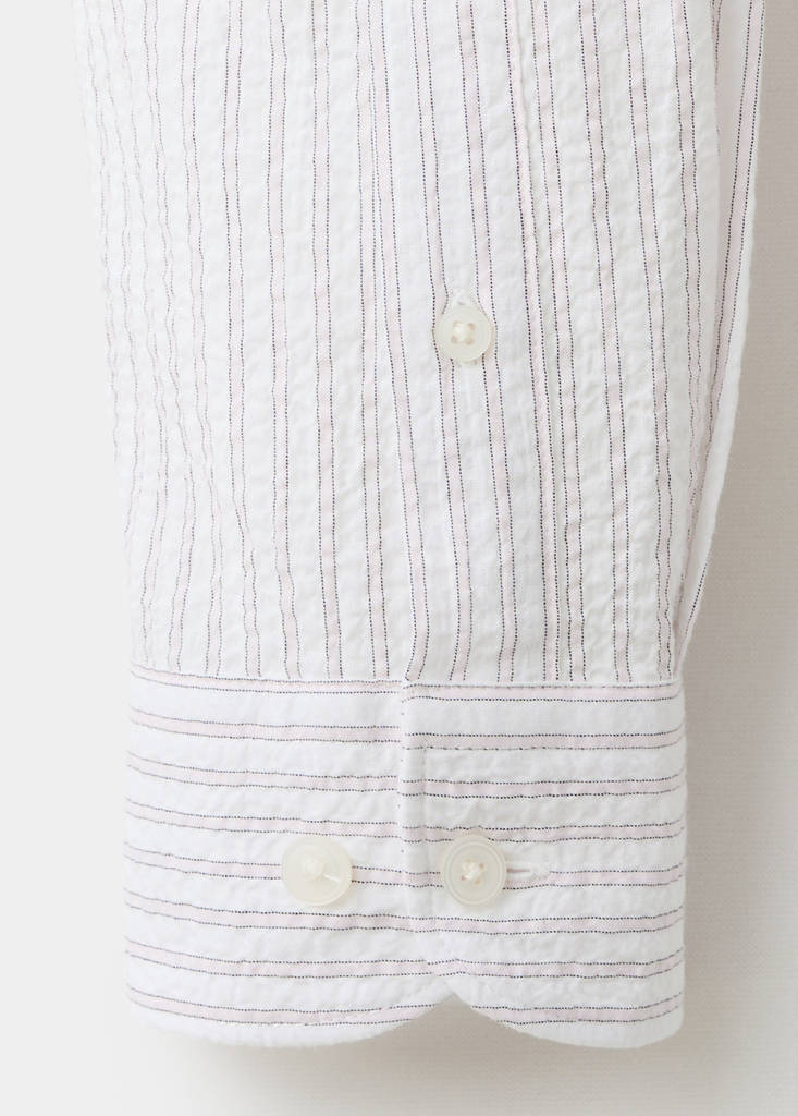 Seersucker striped texture shirt — Pale Pink