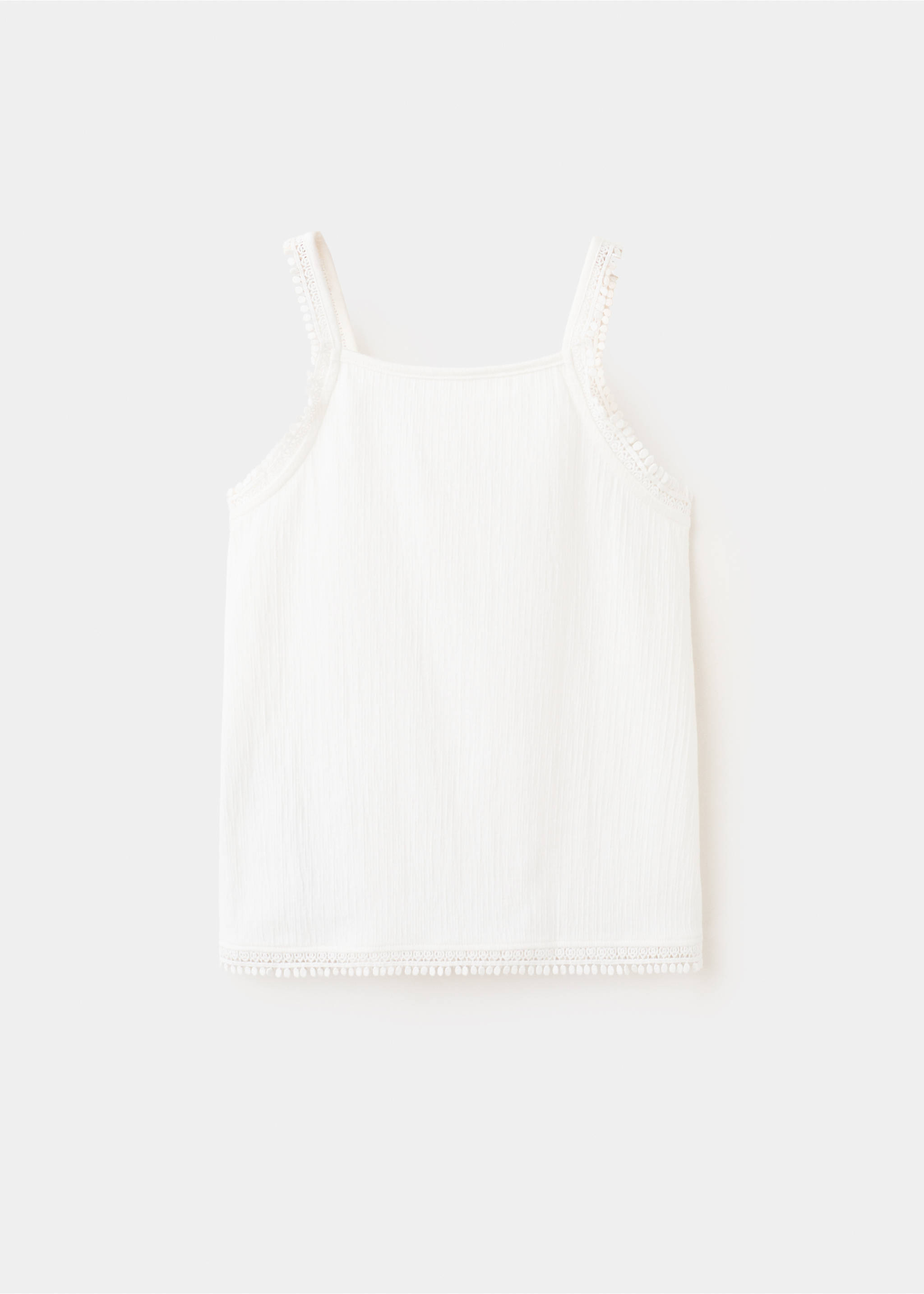 Sleeveless vest with embroidered details - Article without model, Off White. Ref: 37051355-00.