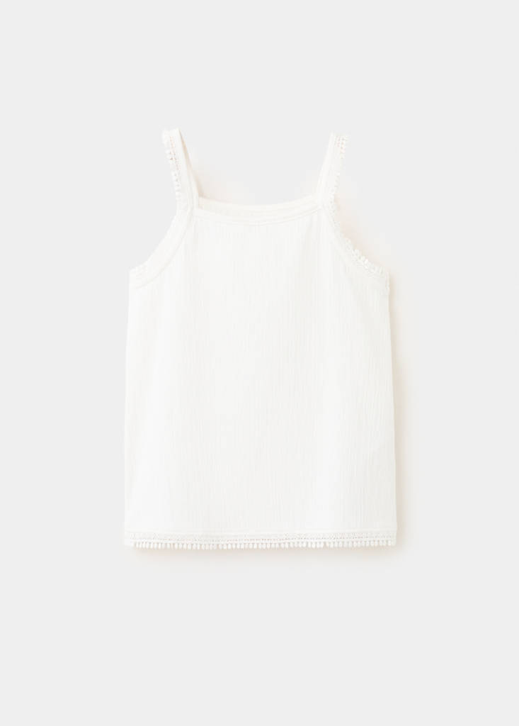 Sleeveless vest with embroidered details — Off White