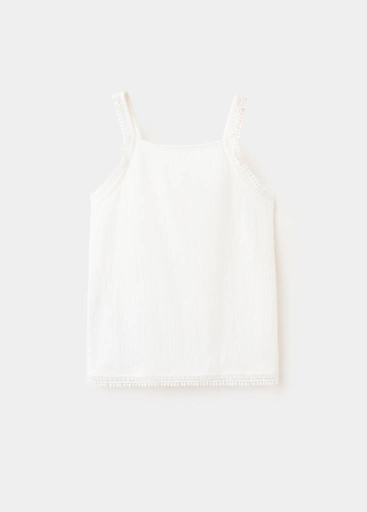 Sleeveless vest with embroidered details — Off White